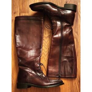 Johnston & Murphy Vero Cuoio Soft Brown Leather Full Zip Riding Boots Womens 6M
